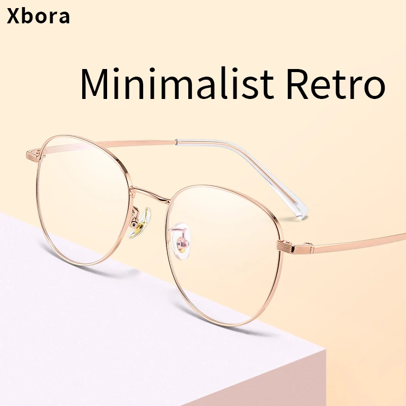 

Xbora Ultra-Light Men's Casual Eyewear Frames For Small Faces, Trendy Retro Women's Optical Prescription Glasses 8901