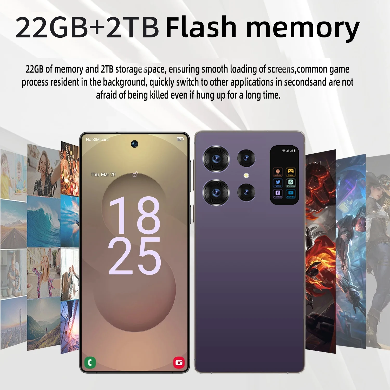 S26 Ultra 22 ГБ + 2 ТБ 7 0 дюйма Android 14 48 МП 72 аккумулятор 7000 мАч сеть 5G 10 Фото №3