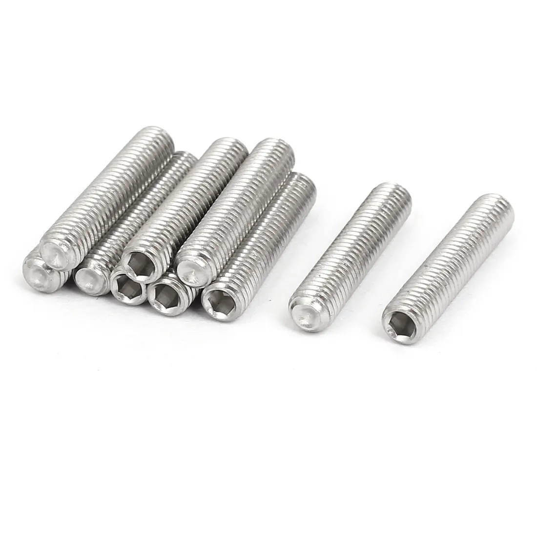 10/20/40Pcs 316 Stainless Steel Hex Socket Cup Point Grub Set Screws Headless Concave End Grub Screws Bolts M5 M6 6mm 12mm 25mm
