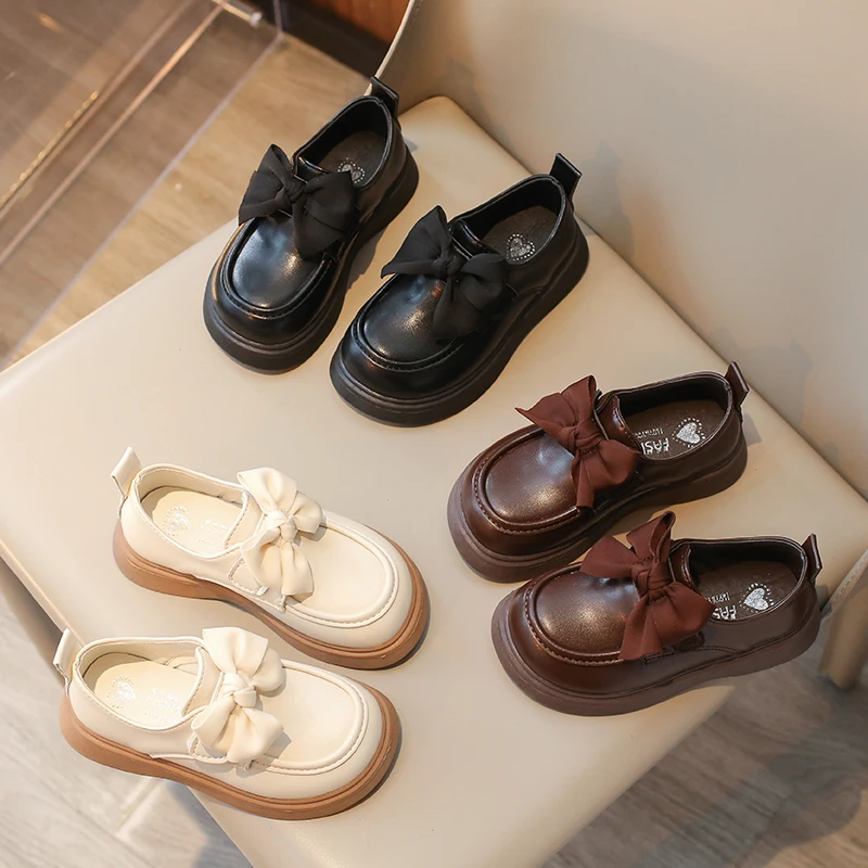 

Обувь из искусственной кожи для девочек, весенне-осенние новые детские лоферы, детские лоферы принцессы на плоской подошве для иностранных выступлений