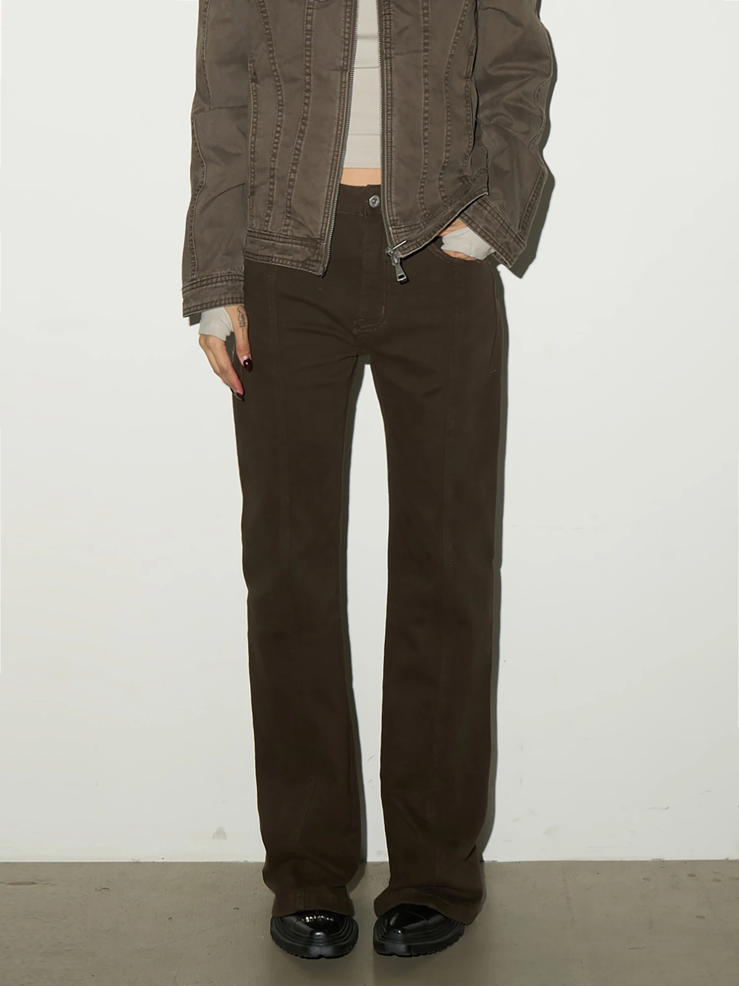 

Джинсы MICHINNYON в американском ретро-стиле, прямые, свободного кроя, с низкой посадкой, на пуговицах, из хлопка, для женщин