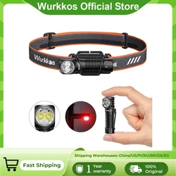 Wurkkos HD12 Headlamp 850 Lumens with Red Light Flashlight and Magnetic Clip Ideal for Camping Hiking and Fishing