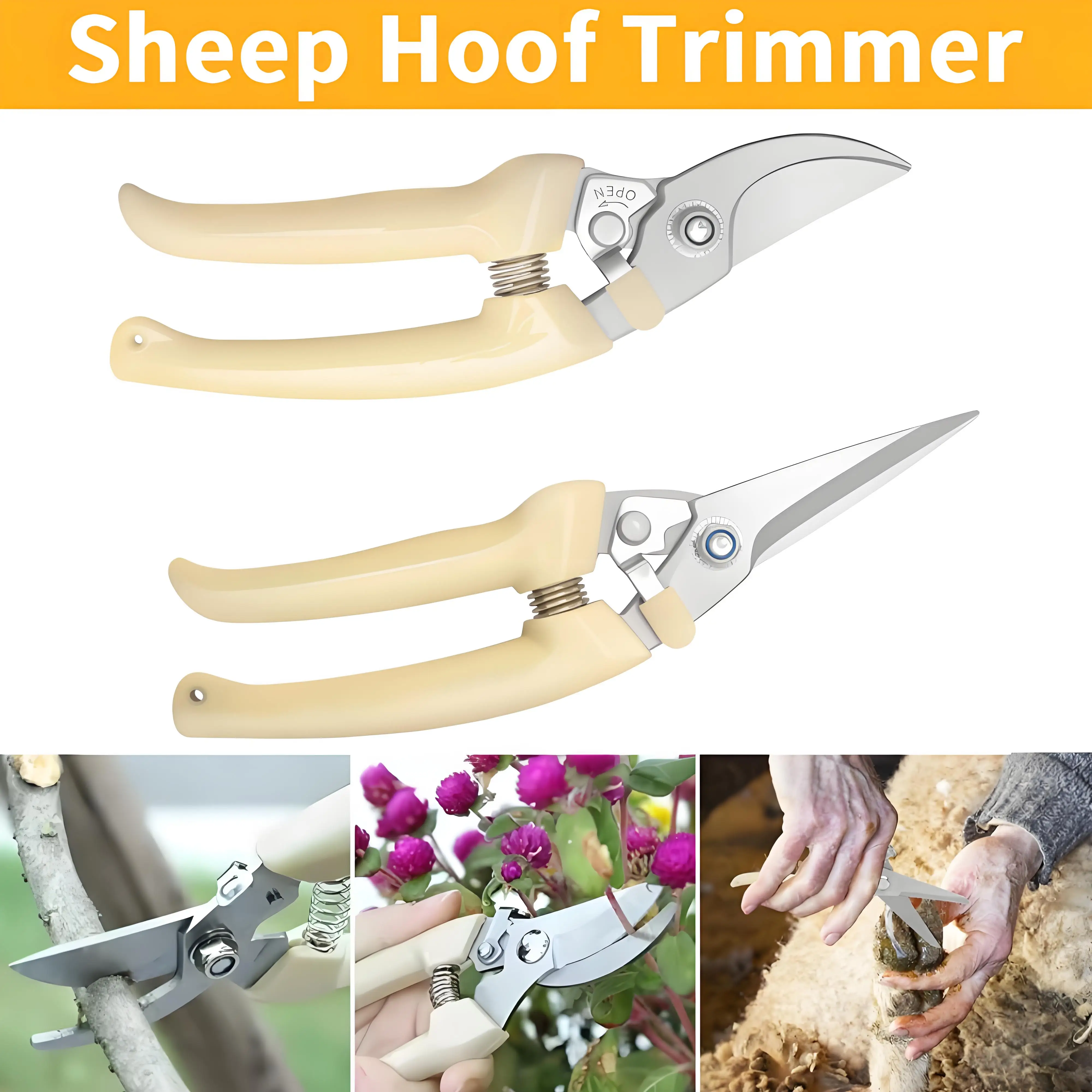 2Pcs Sheep Hoof Trimmer Stainless Steel Professional Garden Trimmer Outdoor Gardening Chopper Pruning Tools Sheep Nail Clippers