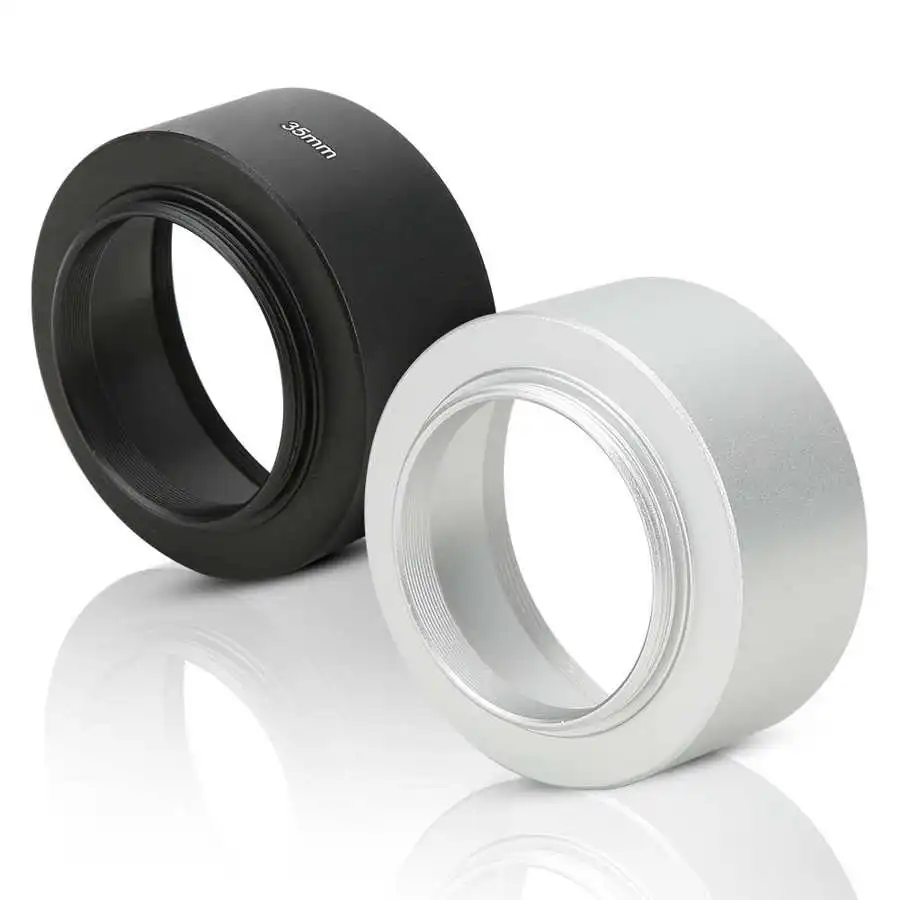 เลนส์ฮูดโลหะอลูมิเนียมอัลลอยด์ F1.4 35มม. F1.7/50มม. เลนส์กล้องวงจรปิดดิจิทัลเลนส์กล้องส่วนเลนส์ฮูด