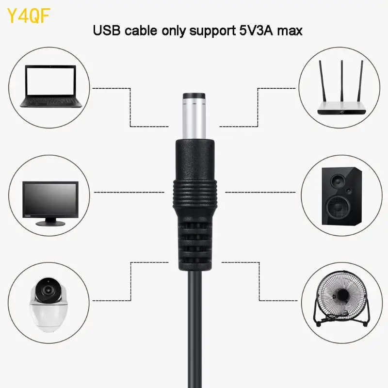 

Y4QF Usb to Plug, Usb Plug to for Dc Plug Cable, Power Cable, Adapter with 8 P