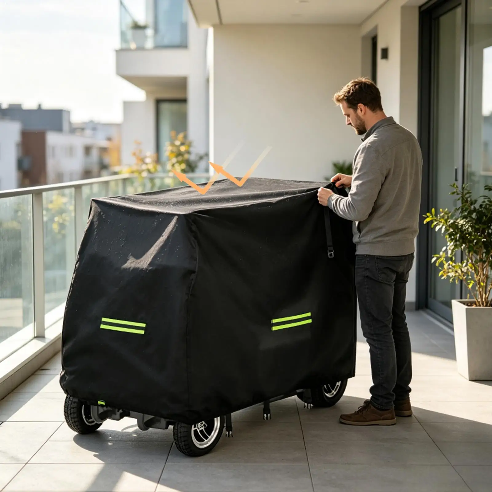 Mobility Scooter Cover Waterproof Wheelchair Storage Cover Electric Chair Cover 190D Oxford Fabric Rain Protector bike cover