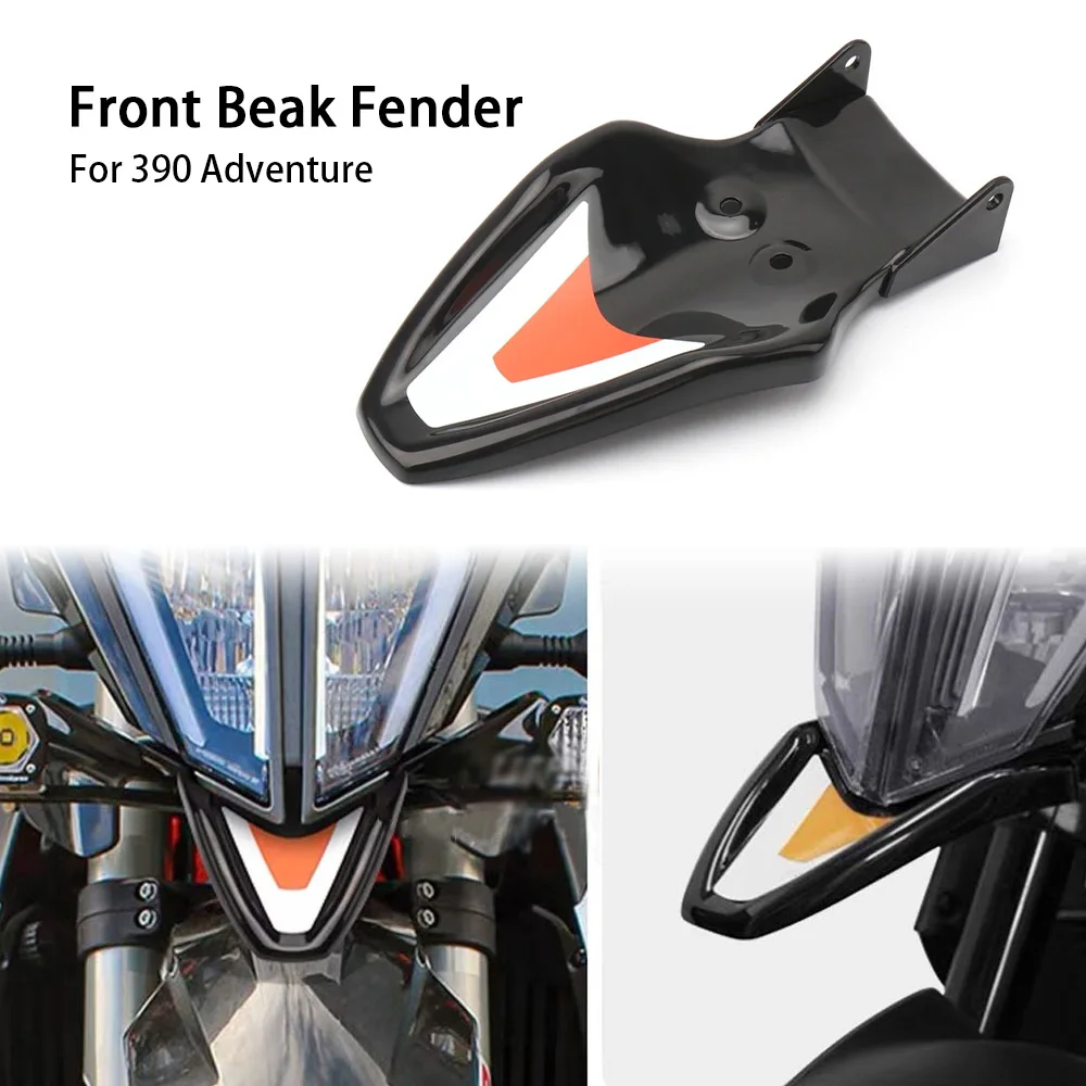 

New For 390 ADVENTURE 390 Adventure 390 ADV Motorcycle Accessories Front Fender Beak Extension Wheel Cover Mudguard White/Black