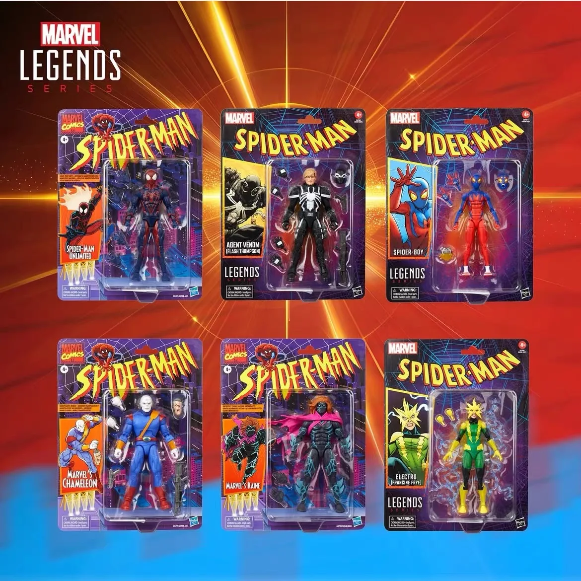 New Marvel Legends Agent Venom Chameleon Spider-Man Unlimited Kaine Electro  Anime Figures Movable Doll Collection Children Gift