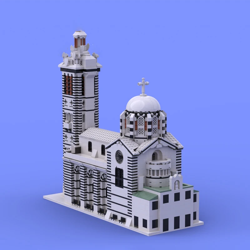 MOC Creative Street View Notre-Dame De La Garde Modular รุ่นสถาปัตยกรรม Building Block การศึกษาประกอบของเล่นของขวัญ