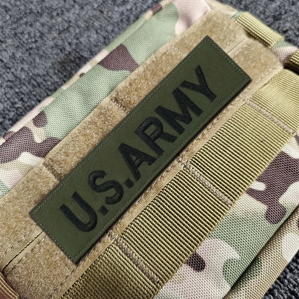 1 قطعة قسم الجيش الأمريكي 101 شريط الصدر البحرية ختم ترايدنت الدولة بدون حواف التطريز طويل التكتيكية القماش التصحيح
