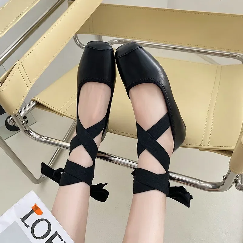 Women's Ballet Flats Shoes Woman Spring Summer 2024 Casual Sneakers Sandals Fashion Barefoot Ballerina Comfortable Elegant