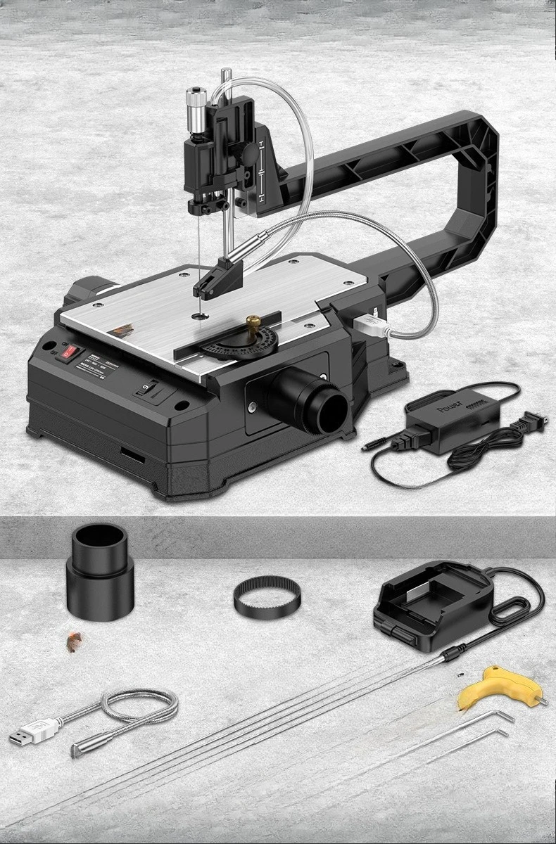 Desktop curve saw Small household multi-functional dust-free wood panel latte hollow sawing