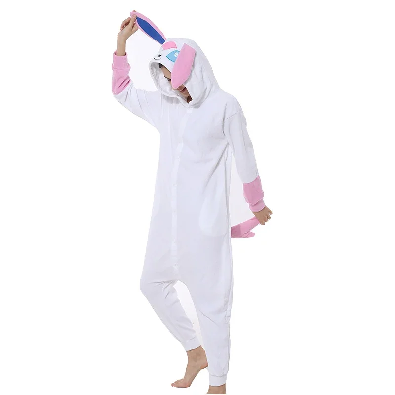 Sylveon Halloween Cosplay Costume Women Pajamas Cartoon Onesie for Adults One-Piece Pijamas Gift Kigurumi Christmas Homewear