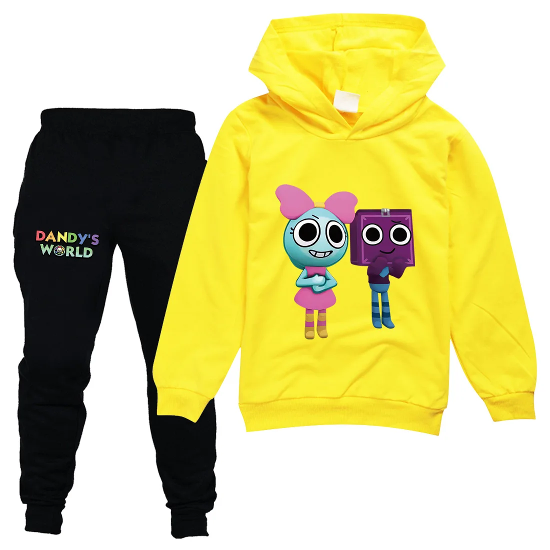 Jogo dos desenhos animados dandys mundo roupas crianças dandy's world hoodie + calças de jogging 2 pçs define meninos outono agasalho da criança meninas roupas