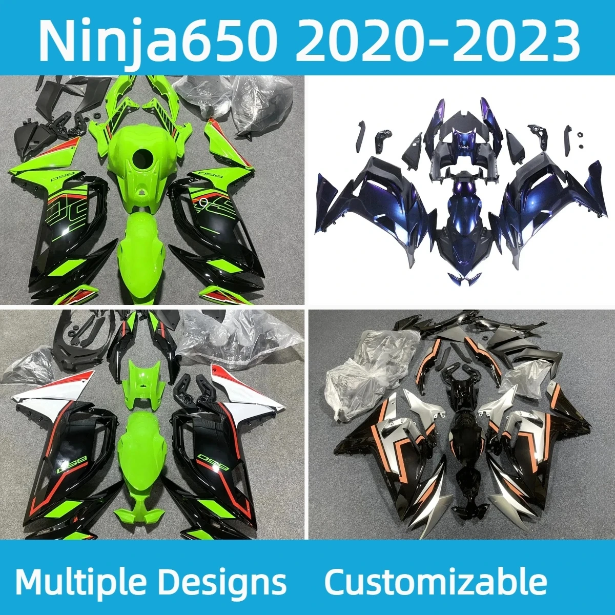 For Kawasaki Ninja650 2020 2021 2022 2023 Fuel Tank Cover Fairing Body Kit ER6F 20 201 22 23 Injection Motorcycle Fairings