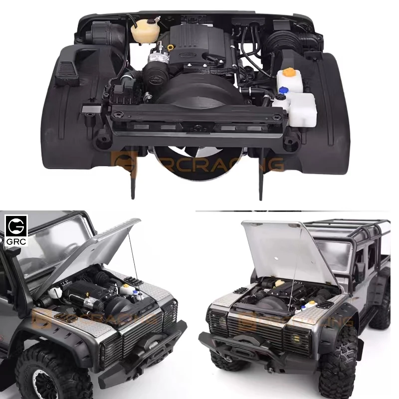 TRX4 real engine decoration parts for 1/10 RC Crawler Car model GRC Land Rover Defender G156ES upgrade accessories