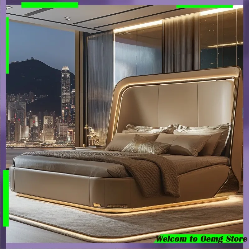 

Luxury King Size Frame Double Bed Unique Modern Aesthetic Trendy Twin Rooms Stunning European Camas De Dormitorio Home Muebles