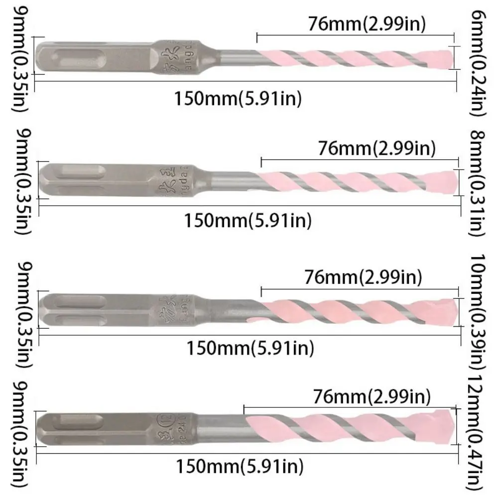 Hard Alloy Electric Hammer Drill Hex Shank Quick-fit Shank SDS Plus Drill Bit High Precision Impact Drill Bit Metal Drilling