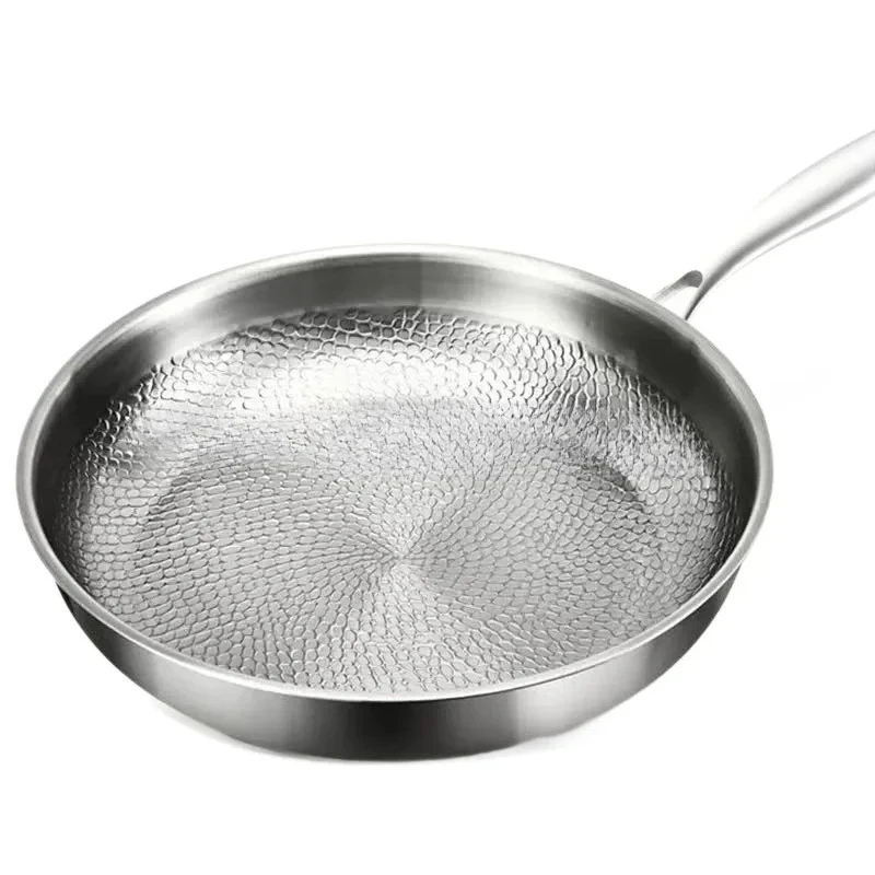 pure titanium uncoated non-stick pan household hammer titanium pan thickened steak pan