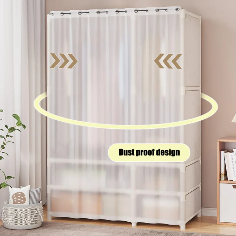 Simple Dustproof Wardrobe Assembly Storage Closet Cabinet Large Capacity Storage Rack Dustproof Wardrobe Home Bedroom Furniture