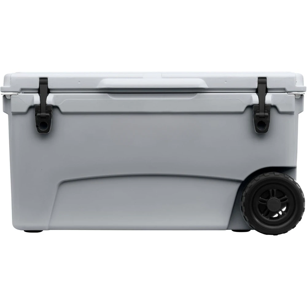 

70qt Wheeled Ice Chest - Heavy Duty, High Performance Roto-Molded Commercial Grade Insulated Rolling Cooler (White) Freight free