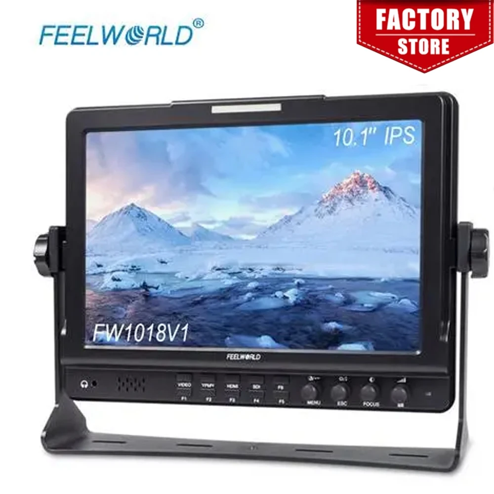 Feelworld FW1018V1 10.1 inch Camera Field Monitor 4K Full HD 1920x1200 IPS Display HDMI YPbPr Video Audio Input for DSLR Cameras