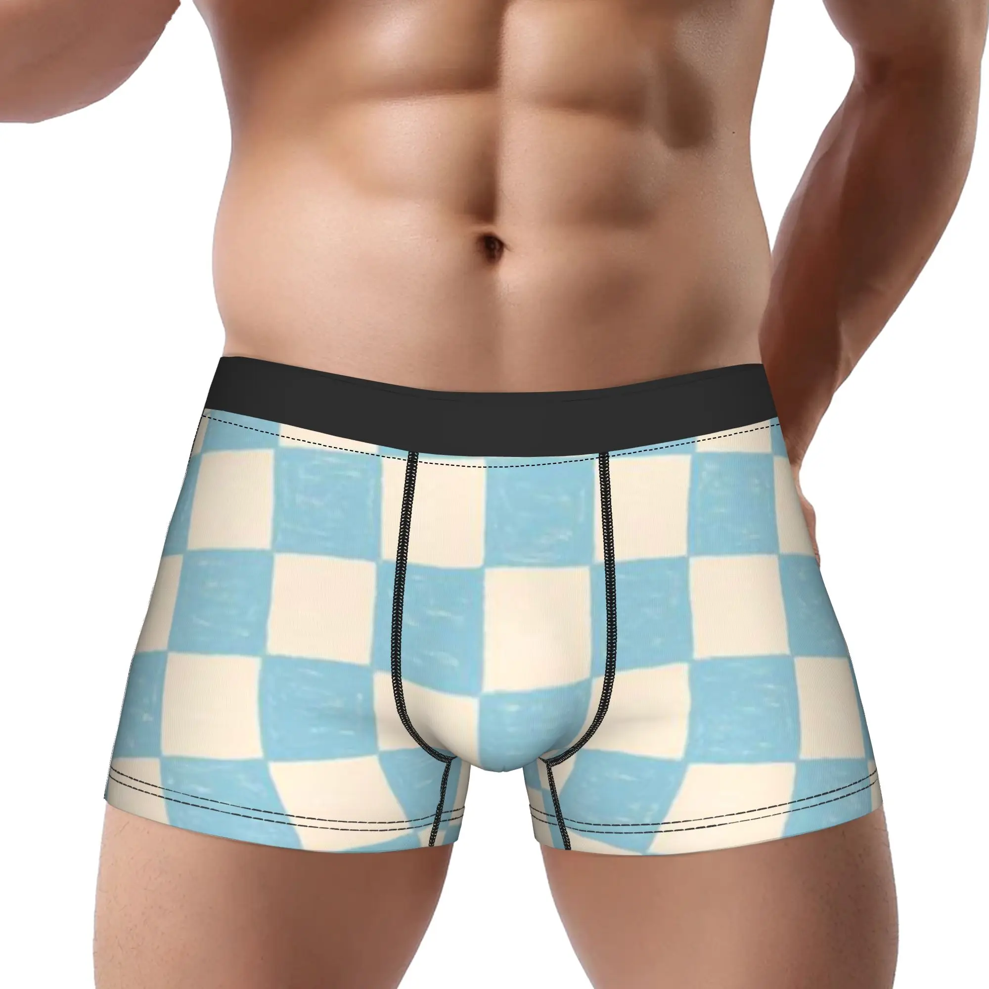 Check Pattern (6) Checkerboard Underpants Homme Panties Man Underwear Ventilate Shorts Boxer Briefs