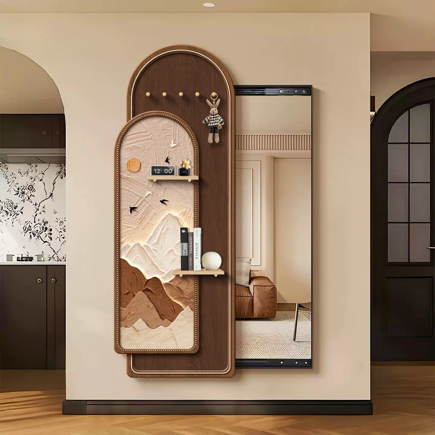 Invisible dressing mirrors, hidden hanging paintings, hidden entrance mirror decorative paintings