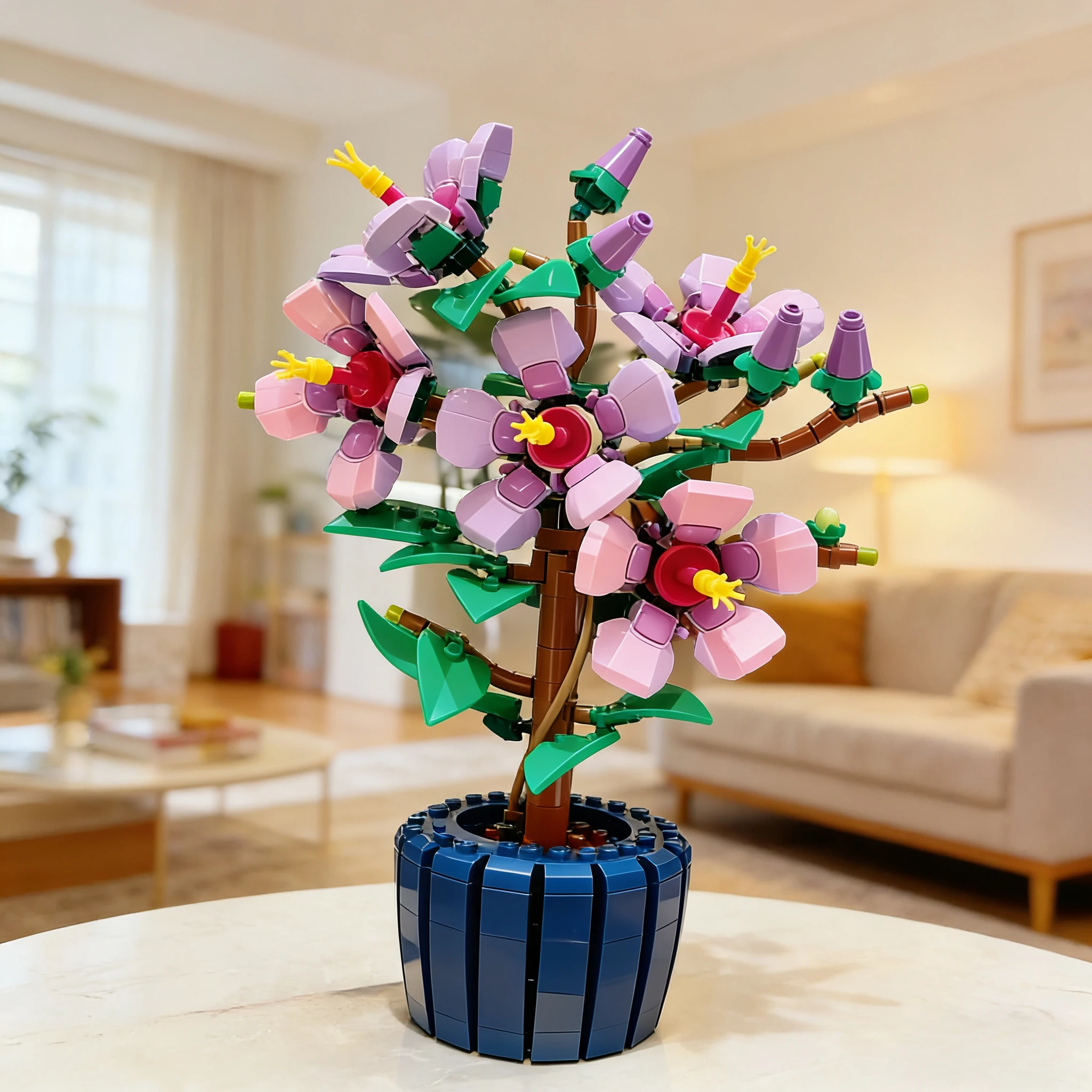 COLEÇÃO BOTANICAI Conjuntos de blocos de construção de flores de hibisco 10372 compatíveis com Legoed adequado para presentes de Natal, 660 unidades.