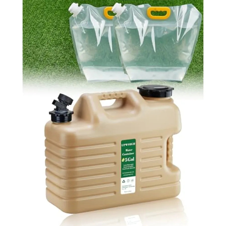

Water Jug and 2.6Gal Collapsible Water Bag Set of 2, BPA Free Thickened Water Storage Containers, Leak-Proof Portable Emergency