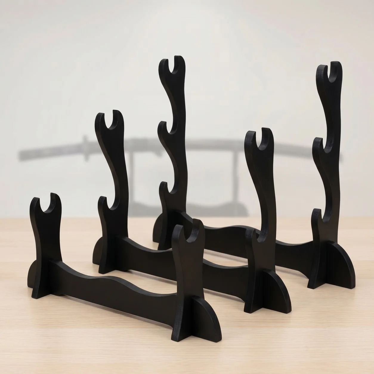 1 2 3 Layer Katana Sword Stand Display Rack Plastic Wood Holder Floor Sabre Support Storage Shelf Home Organizer Schwert Holder