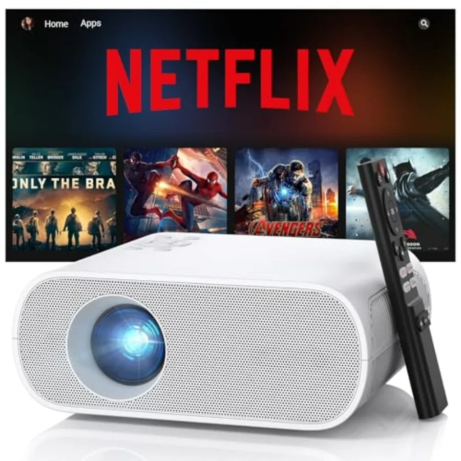 

Проектор Smart с яркостью 1500 ANSI люмен для домашнего кинотеатра, 4K Full HD, Wi-Fi, Bluetooth, встроенными приложениями, электрической фокусировкой, совместимый с Wi-Fi