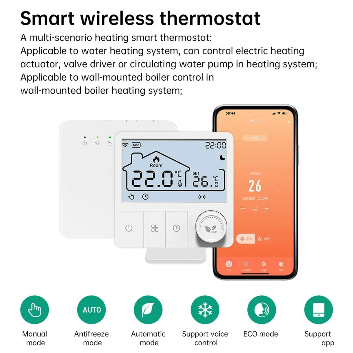 lookme Tuya Wifi Boiler Thermostat Wireless Heating Room Thermostats,Smart Heating Programmable Thermostat Heating Controller