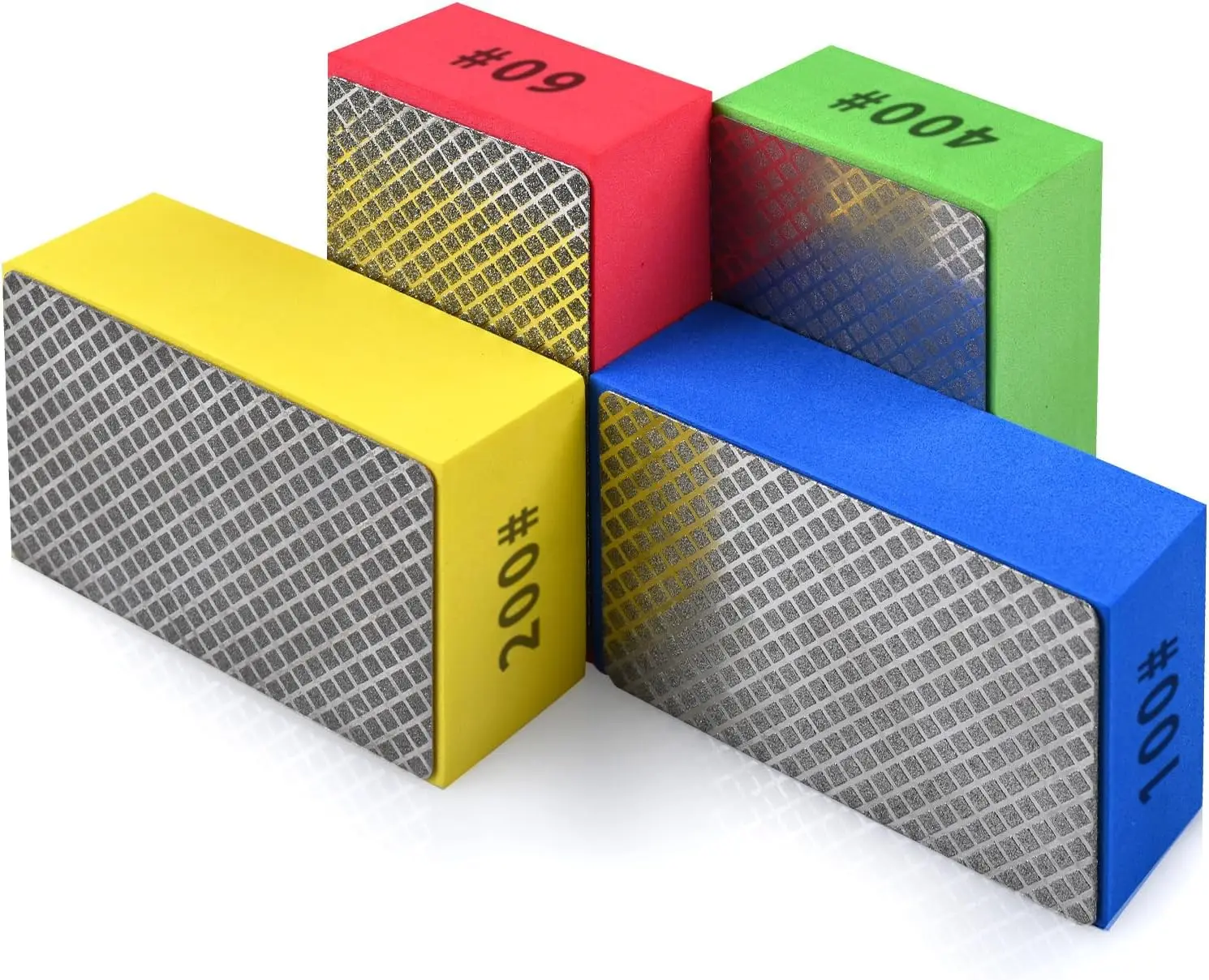 

4pcs Diamond Polishing Pads for Ceramic Tile Glass Grinding, Sanding Blocks 60#-400#