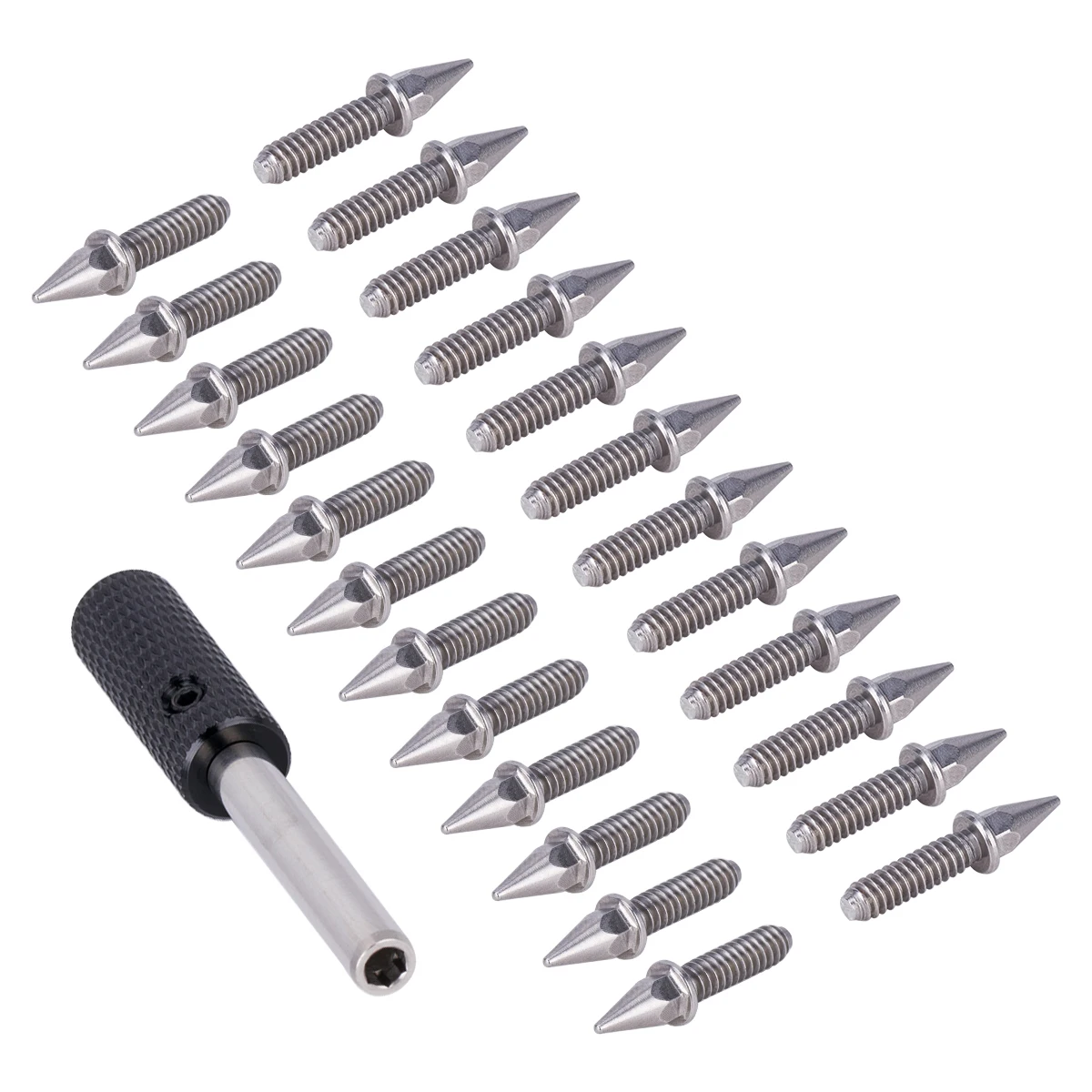 24pcs Hex Socket Screws for 1/10 1/8 Scale RC Crawler - Spiked Hexagon Bolts with Screwdriver (Fit SCX10, D90, TRX4)