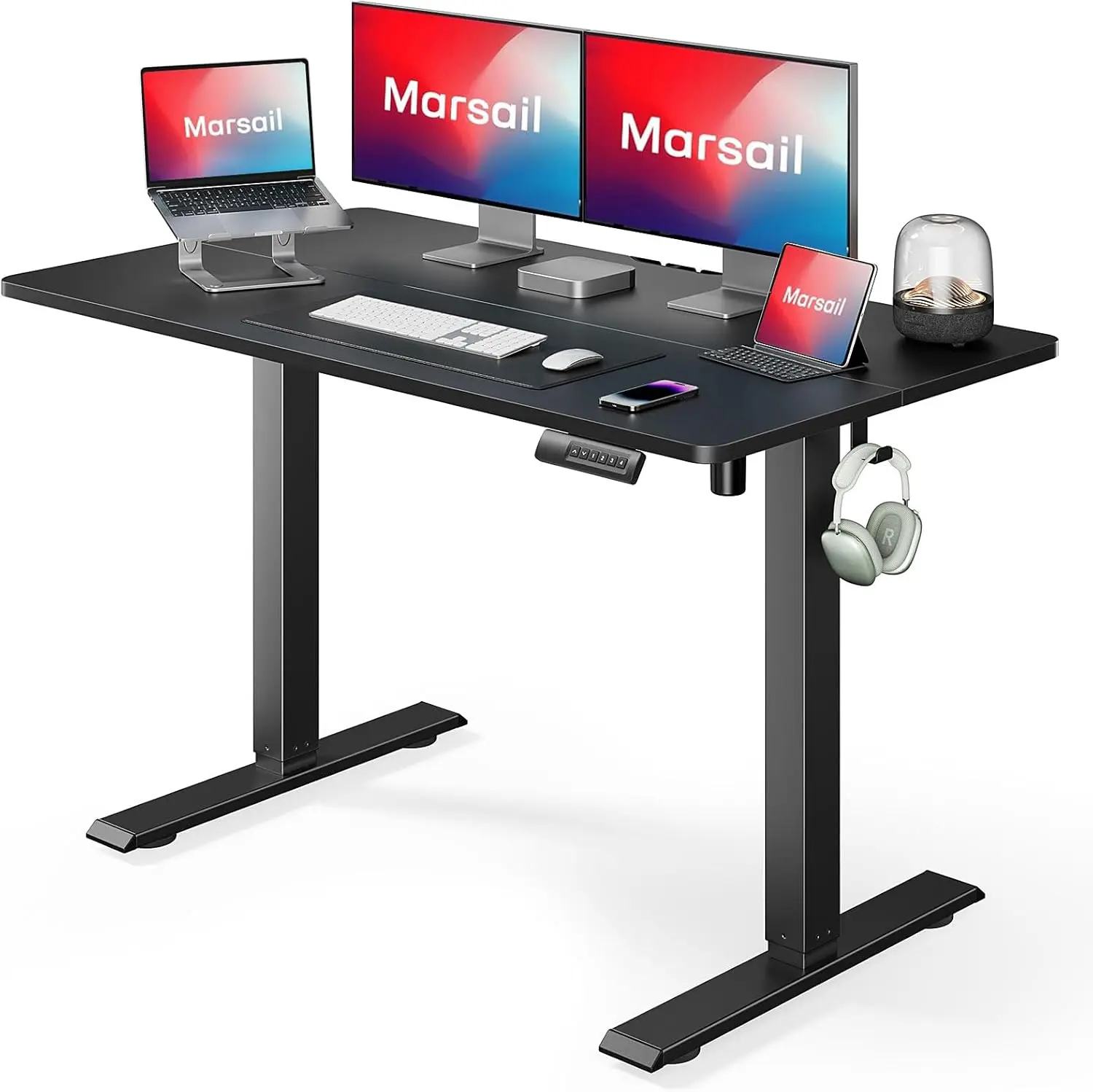 Electric Standing Desk Adjustable Height, 48 * 24 Inch Sit Stand up Desk for Home Office Furniture Computer Desk with 3 Memory P