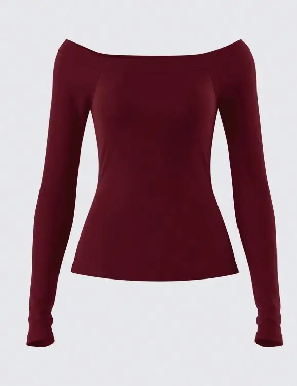 2026 موضة جديدة أنيقة عادية مثير مزاجه كتف واحد كم طويل تي شيرت أسفل التخسيس البلوز ملابس نسائية #4