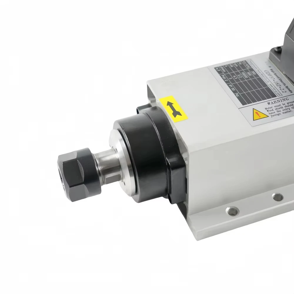 

GDF37-18Z/2.2 ER20 18000rpm Square Shape Air Cooling Spindle Motor 2.2KW Bearing Inverter Driven New Condition for Wood Milling