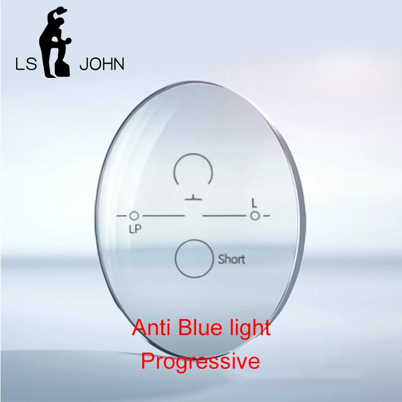 Customized 1.56.1.61 Progressive Prescription Lenses Anti Blue Light Anti-Reflection UV Multifocal Distance Near Optical Lenses