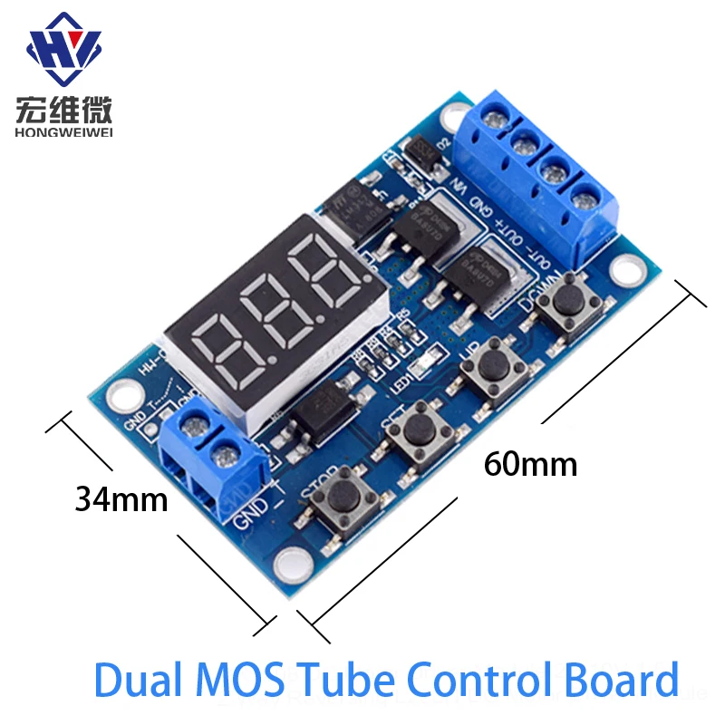 Trigger Cycle Timing Delay Switch Circuit Dual MOS Tube Control Board Instead Of Relay Module