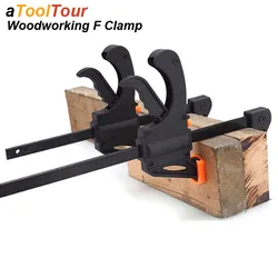 Woodworking Clamp F Hard Quick Release Ratchet Speed Squeeze Clip Kit Long Carpenter Set Nylon Gadget Work Bar Hand Tool 4inch