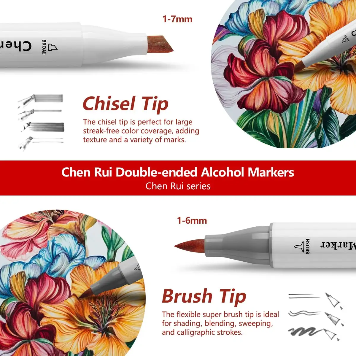48-180 PCS Dual Tip Alcohol Marker Set with Brush And Chisel Tip for Adult And Student Coloring & Drawing Back to School Supplie view 5