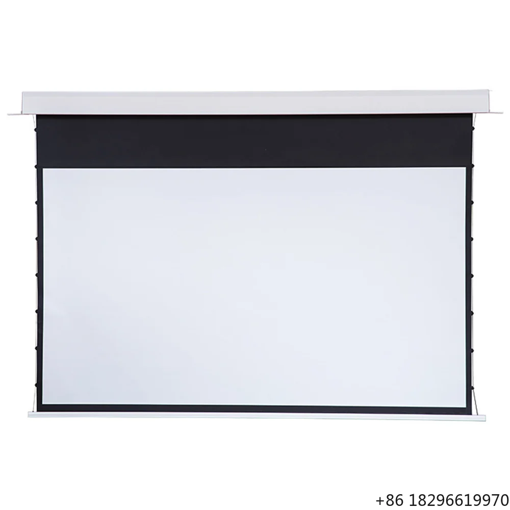 72 Inch 4:3 Ratio Manual Pull-Down Projector Screen Self-Lock Ceiling Wall Mount Matte White Indoor Office Home Screen