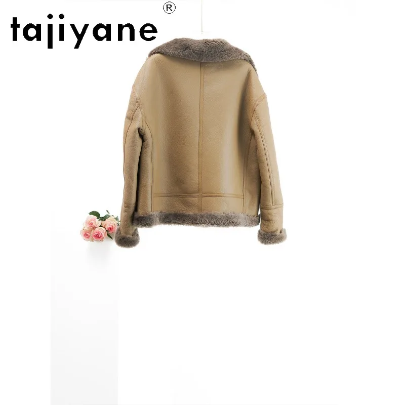 TAJIYANE Natural Merino Sheep Shearling Real Fur Coat Woman Fourrure Winter Clothes Woman Biker Fur Jacket Thick Шуба Женская