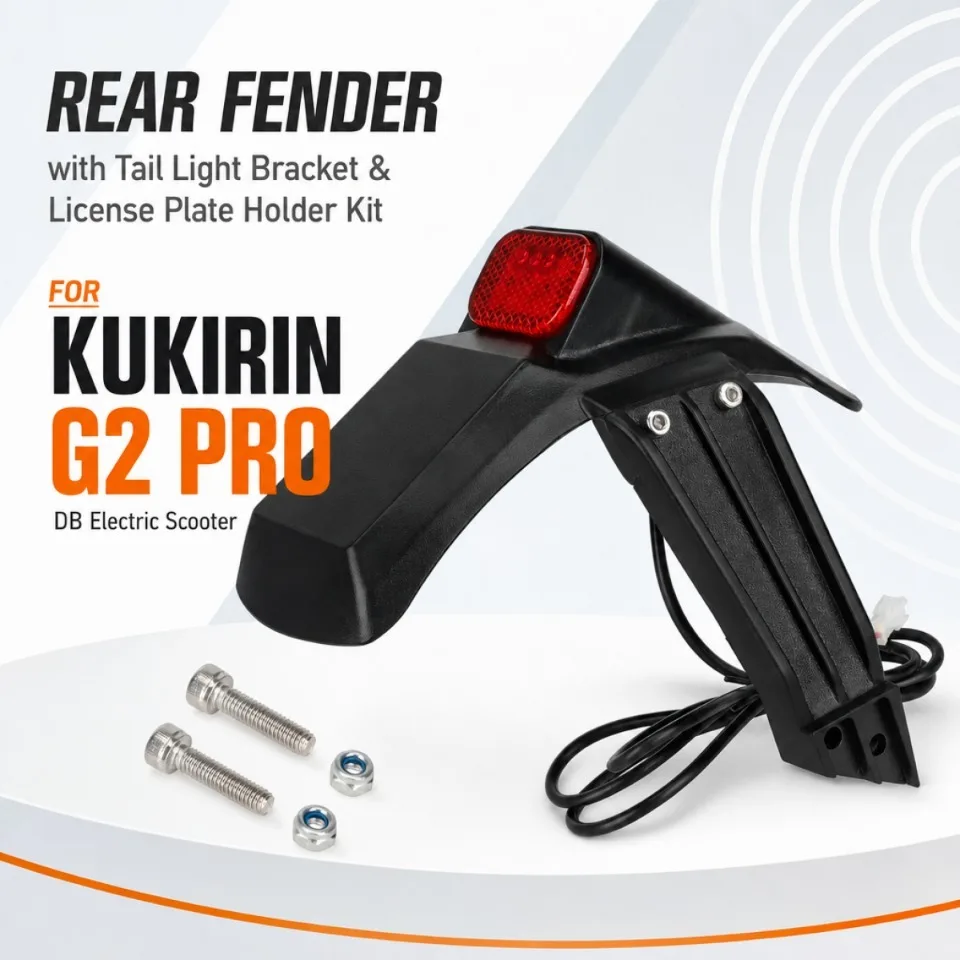 Hinterer Kotflügel mit Rücklicht-Halterung & Kennzeichenhalter-Set für Kukirin G2 Pro DB Elektroroller Schutzblech-Ersatz
