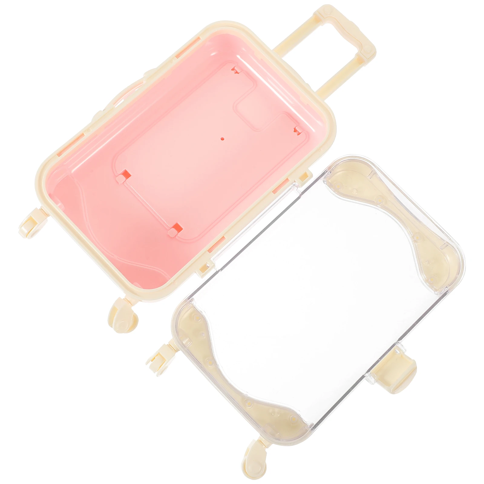 Mini maleta de juguete para niñas, casa de equipaje, accesorios en miniatura, contenedor suave, seguro, creatividad infantil
