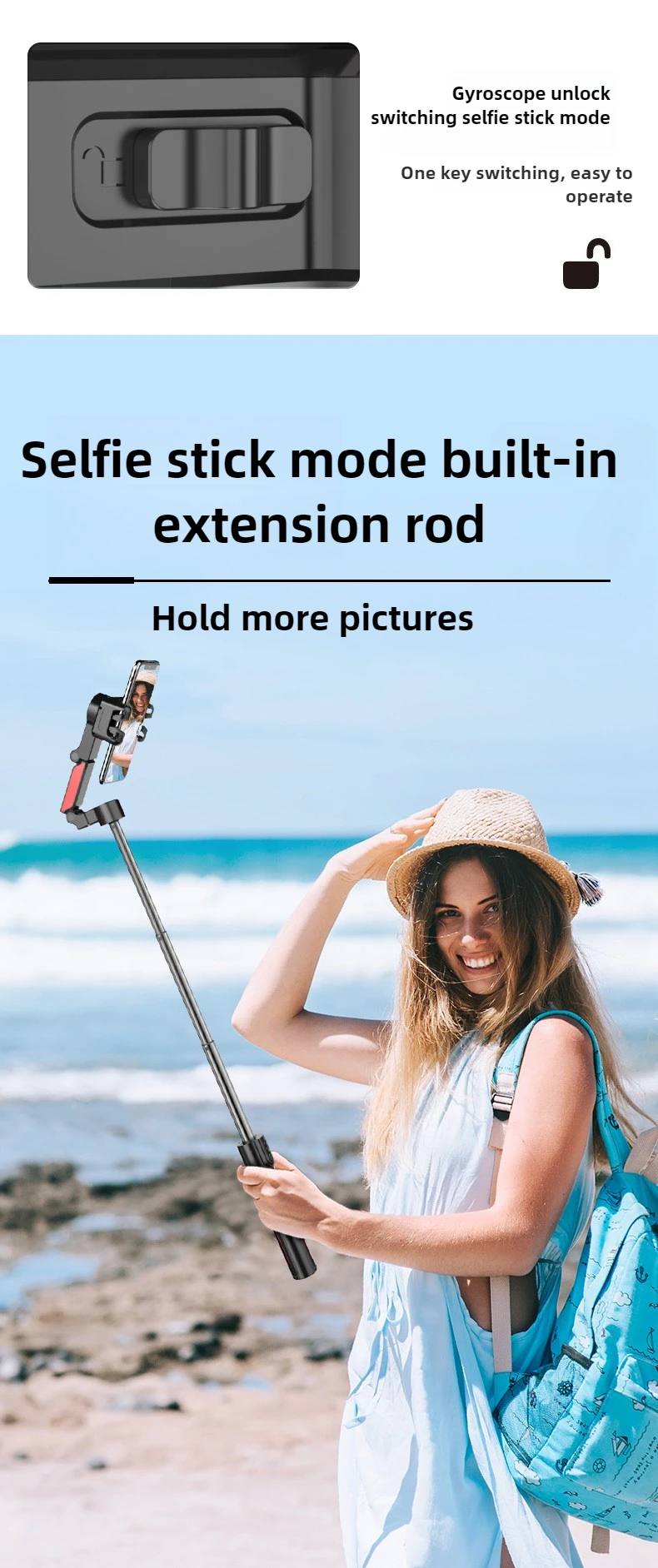 Anti-shake Handheld Gimbal Stabilizer Selfie Stick for Smartphone Action Camera Bluetooth Tripod Handheld Gimbal Stabilizer