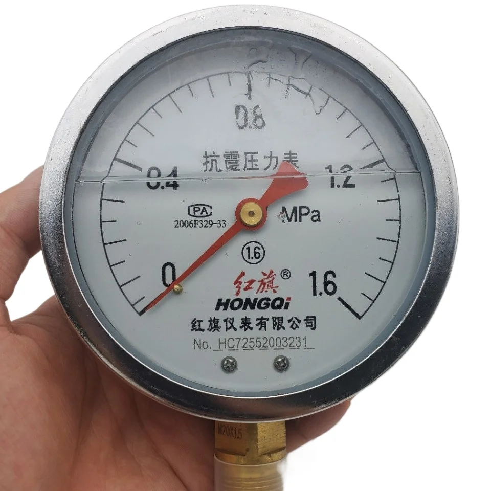 Pressure gauge YTN-100 radial stainless steel grade 1.6 seismic silicone oil