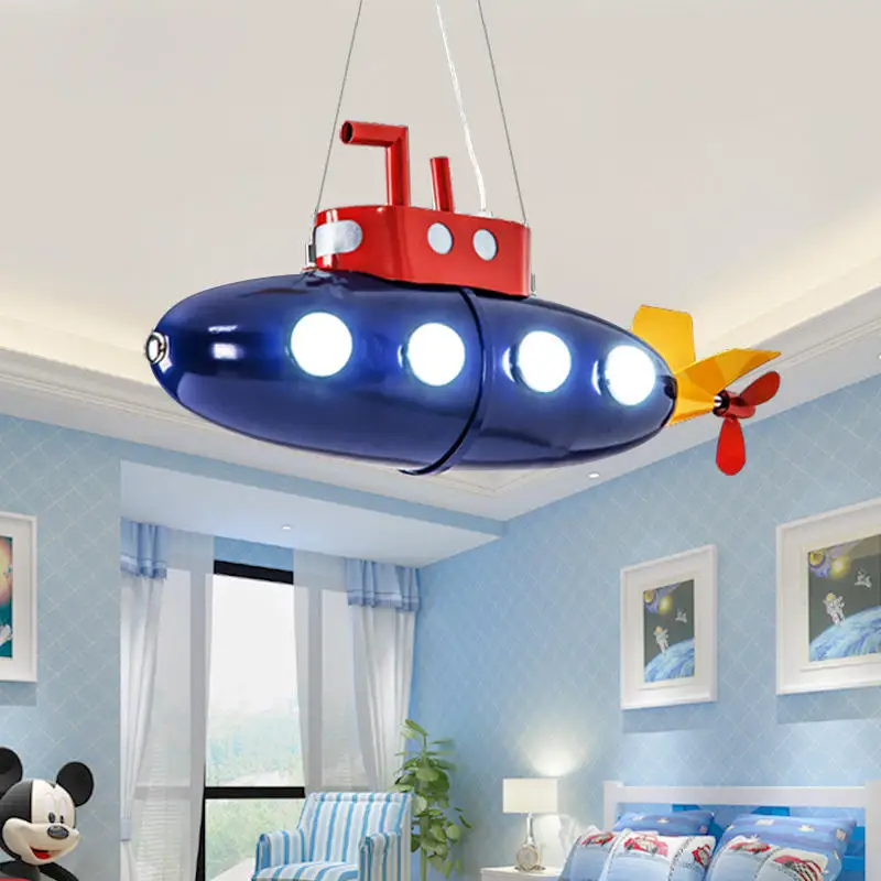 Creative Submarine Pendant Light Led Chandelier Boys and Children's Bedroom Hanging Lamp Shop Model Home Luminaire