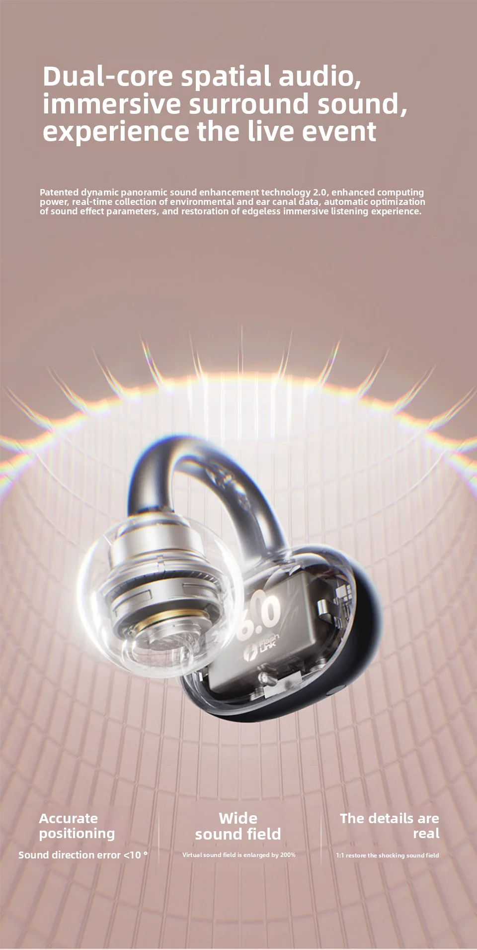 Sanag S6S Nova Ohrclip-on-Kopfhörer, modische Ohrringe für Frauen, kabellose Bluetooth-Kopfhörer, Jahrestag, Valentinstag, Geschenke – Detail 12